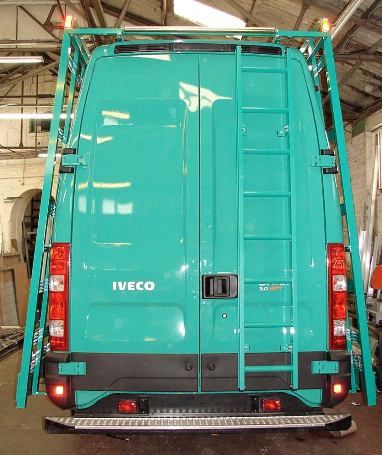 Powder-coated door ladder